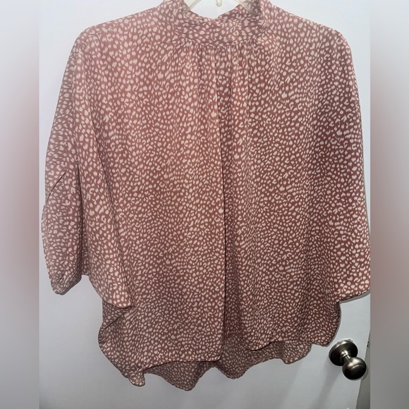 SHEIN Tops - Pink and White Leopard Print SHEIN Blouse - Size Medium